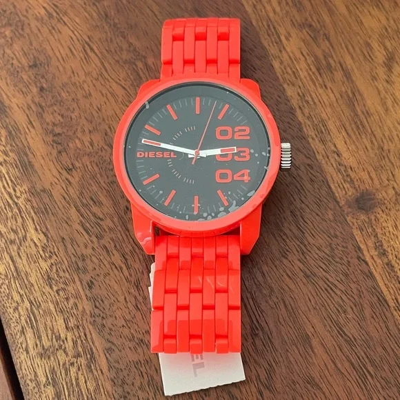 NIB Diesel Fluorescent Pink/Orange Unisex Watch DZ1526 - Picture 3 of 8